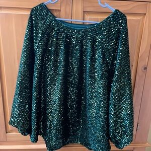 Chico's Green Sequin Top